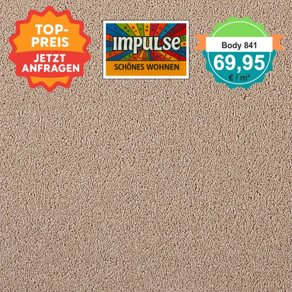 Girloon Body Teppichboden sanddorn – Draufsicht